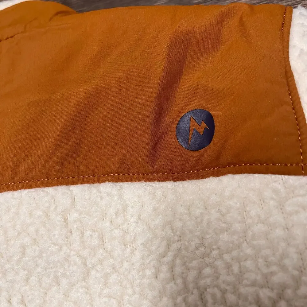 Marmot Wiley Polartec Sherpa Fleece Jacket Cream Brown Full Zip XS Gorpcore Cozy - Picture 12 of 13